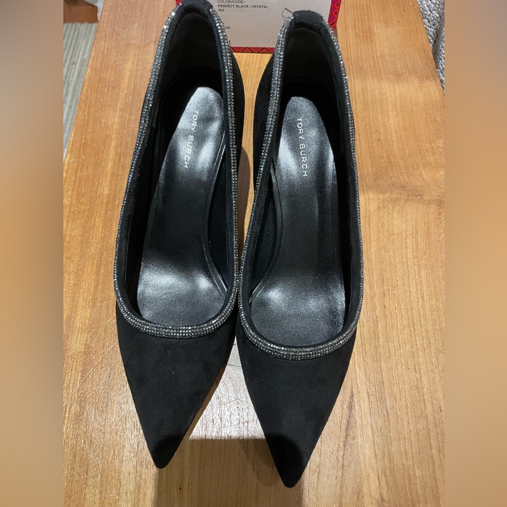New Tory Burch Black Suede Women's Shoes Sz. 8